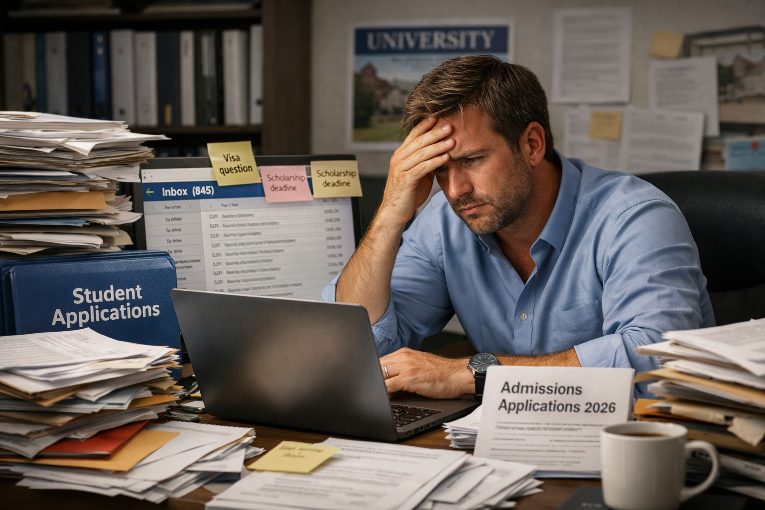 Overwhelmed admissions staff